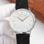 Swiss Replica A. Lange & Söhne Saxonia Thin White Dial Black Leather Strap 39MM